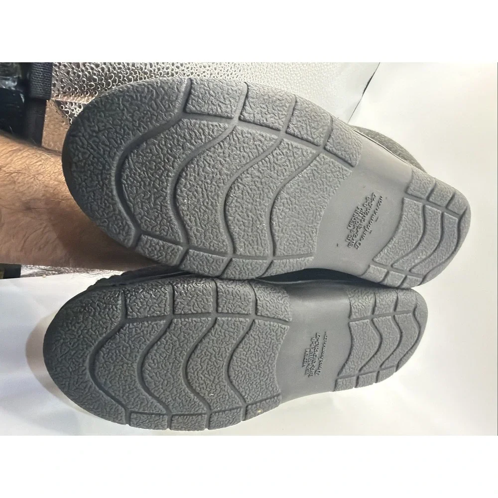 Dearfoams Mens Memory Foam Slippers Size 9-10 Medium Black indoor/outdoor New